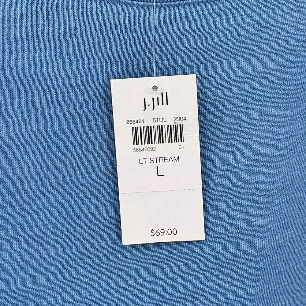 J Jill Pure Jill Terry Cloth Shirt Women Large Blue‎ NWT Casual Comfort - Picture 5 of 7
